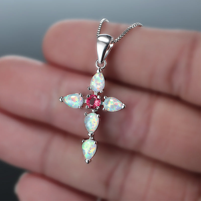 Wholesale Clavicle necklace with diamond cross pendant